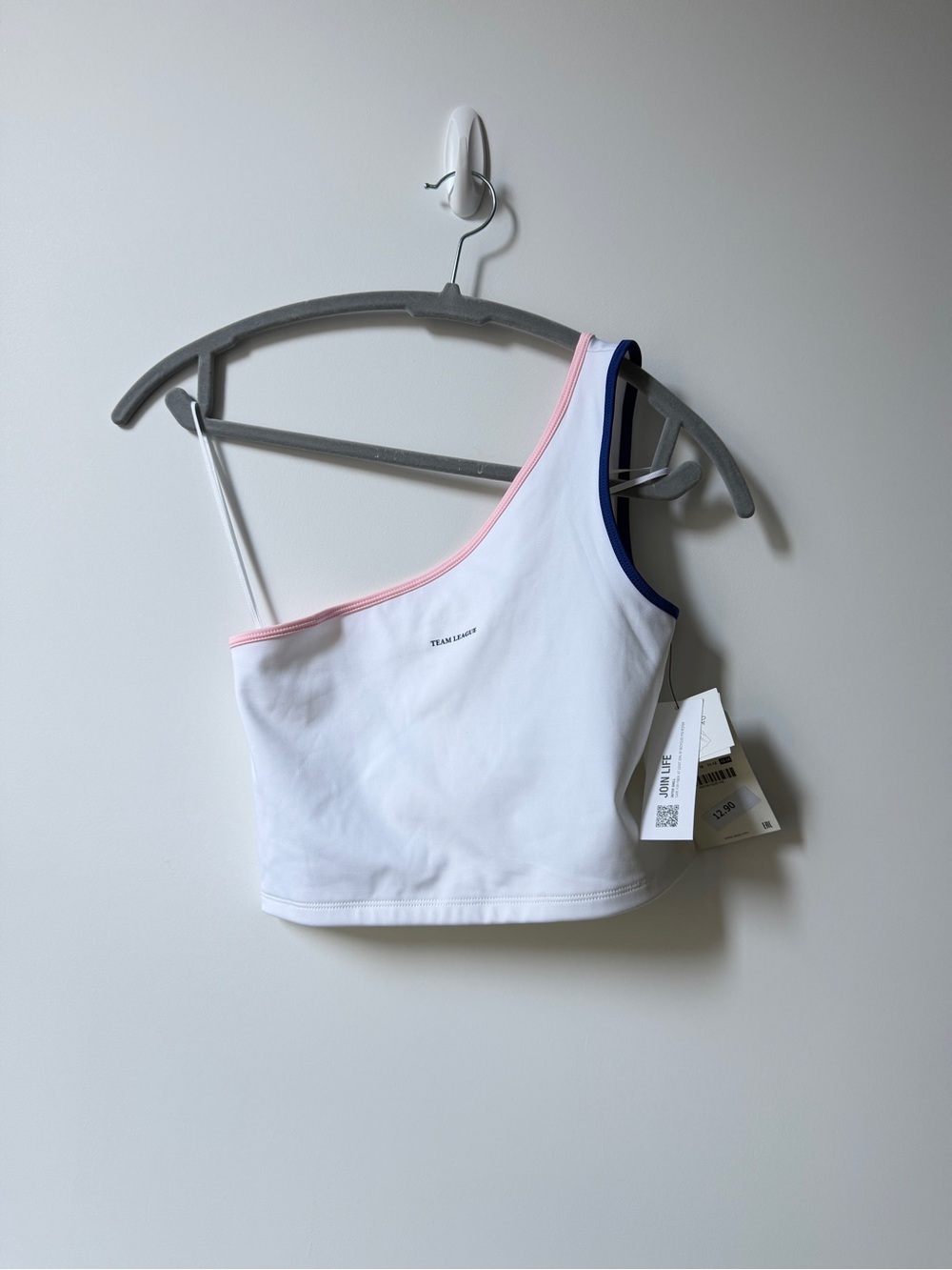 Zara White Crop Top with Subtle Logo